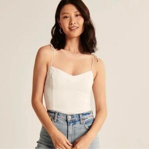 Abercrombie white shoulder tie tank top